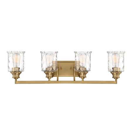 Designers Fountain Drake 32in 4-Light Brushed Gold Modern Industrial Indoor Vanity Light 96304-BG